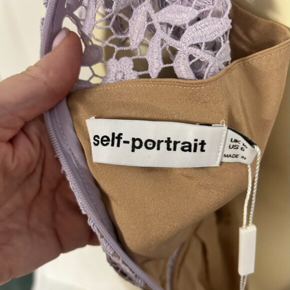 self-portrait lavender lace dress NWT size 6 - Picture 7 of 10